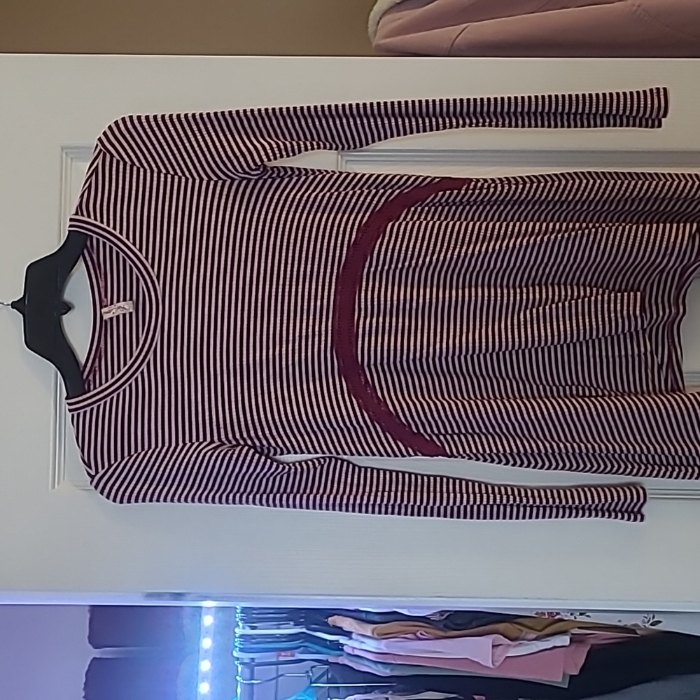 Red Camel Flowy Striped Blouse
